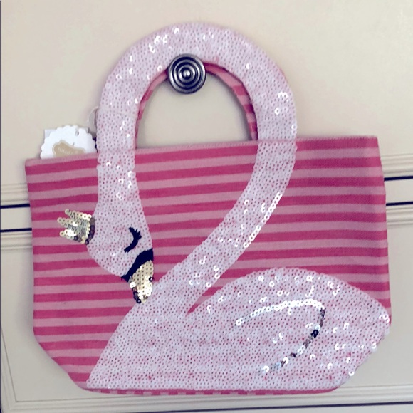 Mud Pie Handbags - Mudpie Sequined Swan Tote Bag